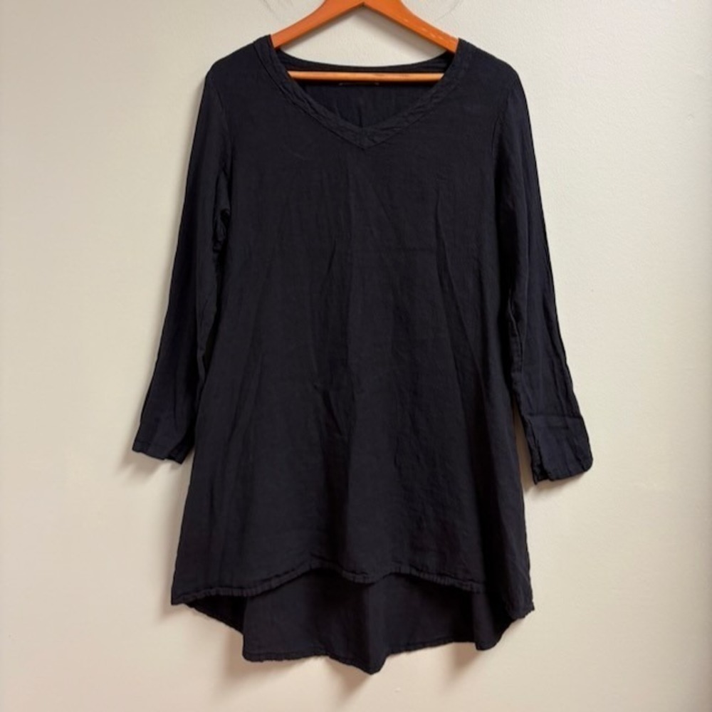 Cut Loose Tunic Dress Linen Cotton Size S Lagenlook Minimalist Flowy Casual Boho